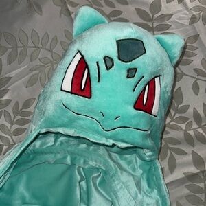 Pokemon Plush Blanket - Mint Green with Light Gray Detail